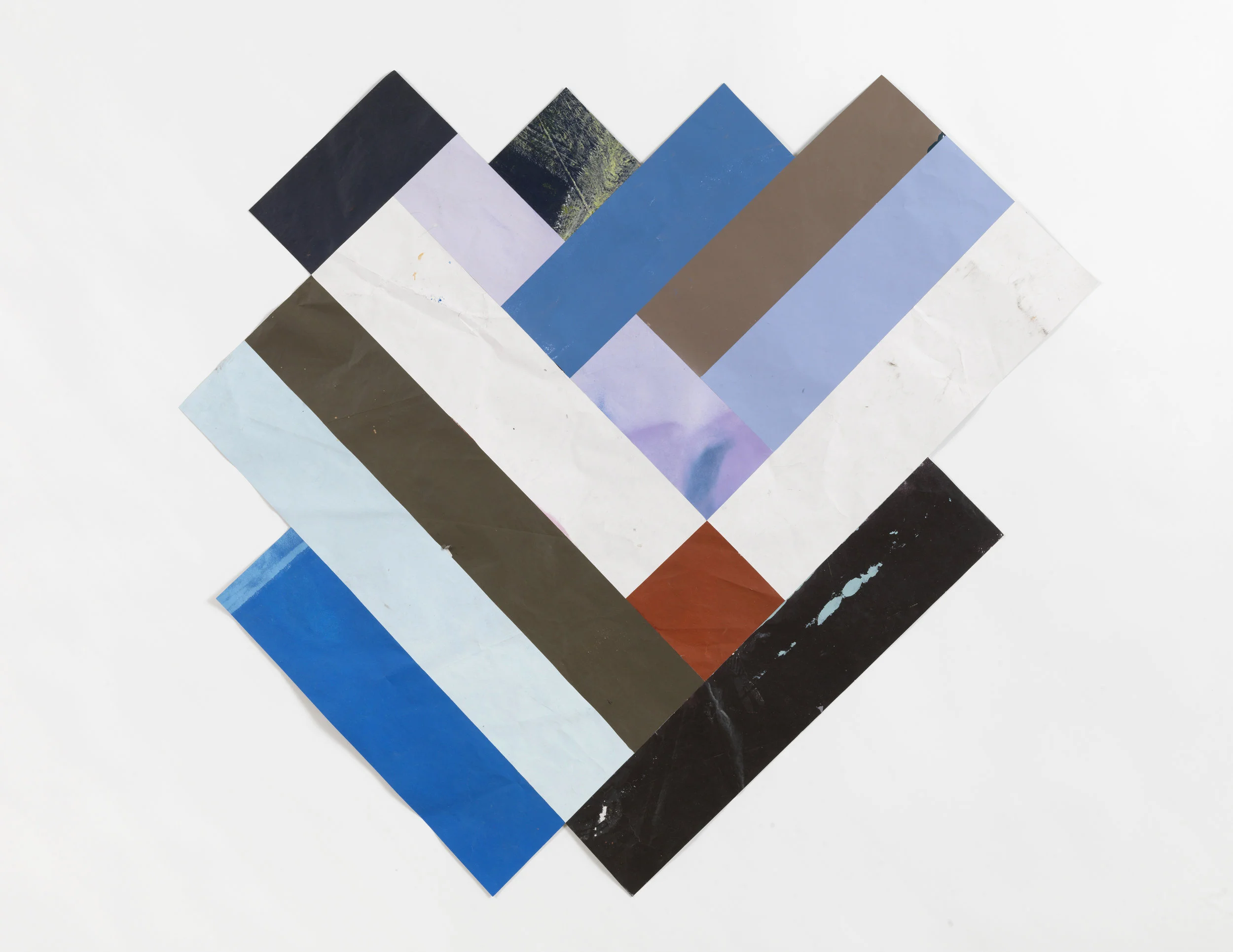   Stack  latex, acrylic and spray paint on cut paper &amp; linen tape 47 x 52 inches  2012 