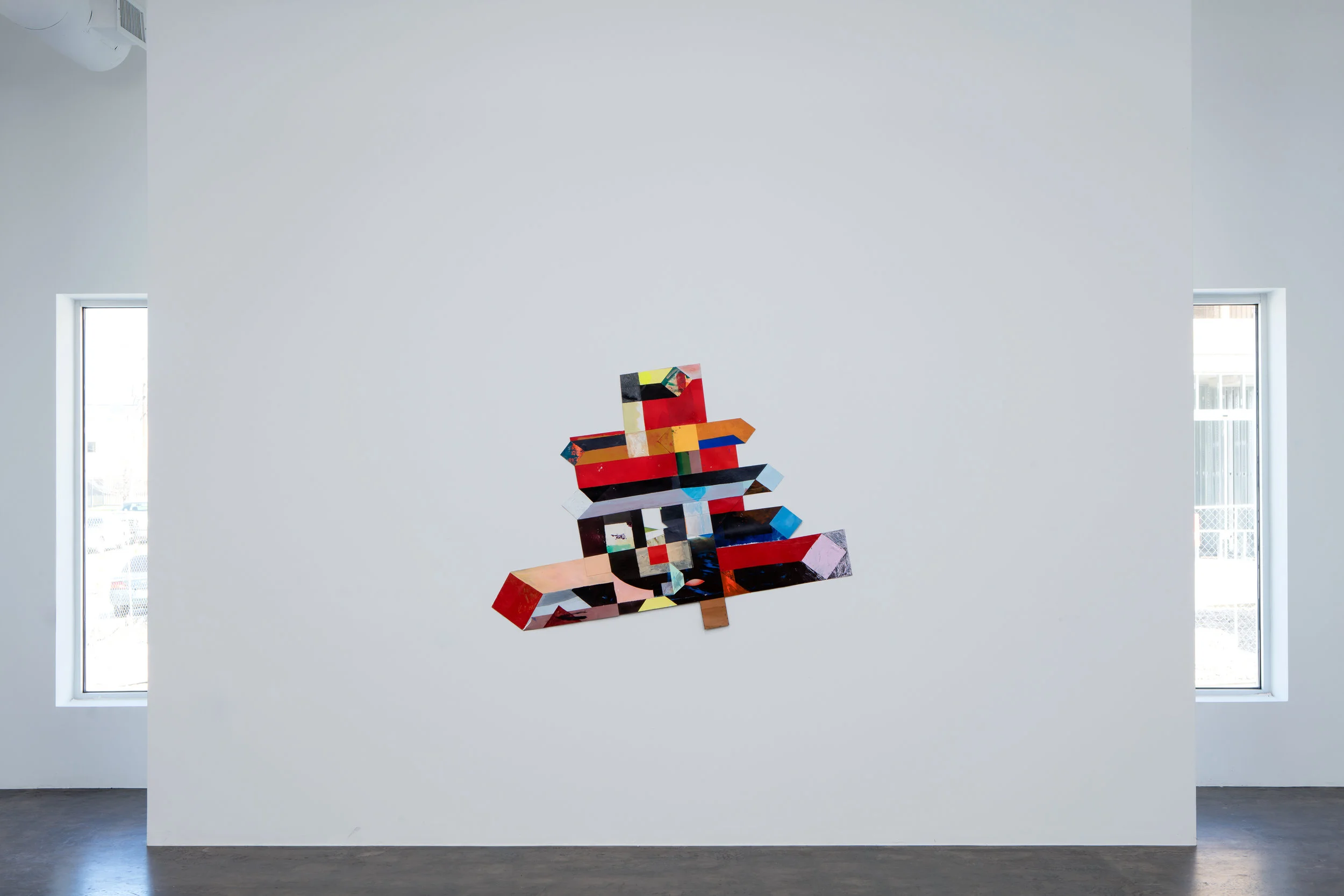   TILT &amp; TABLE  Holly Johnson Gallery, Dallas, TX 2016   Red Stack  acrylic on cut paper 43" x 58" 2014 