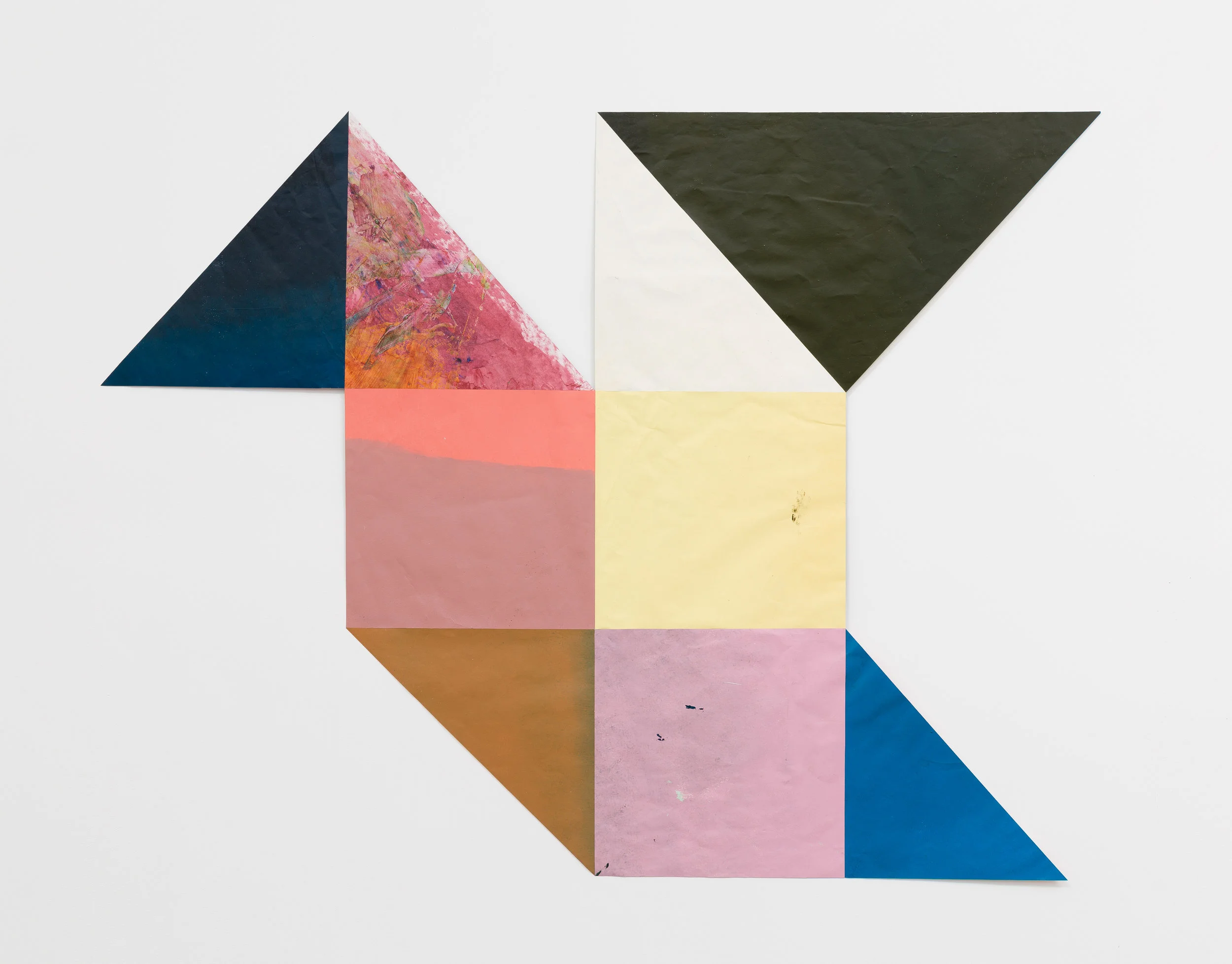   Bird  acrylic on cut paper &amp; linen tape 44 x 56 inches 2013 