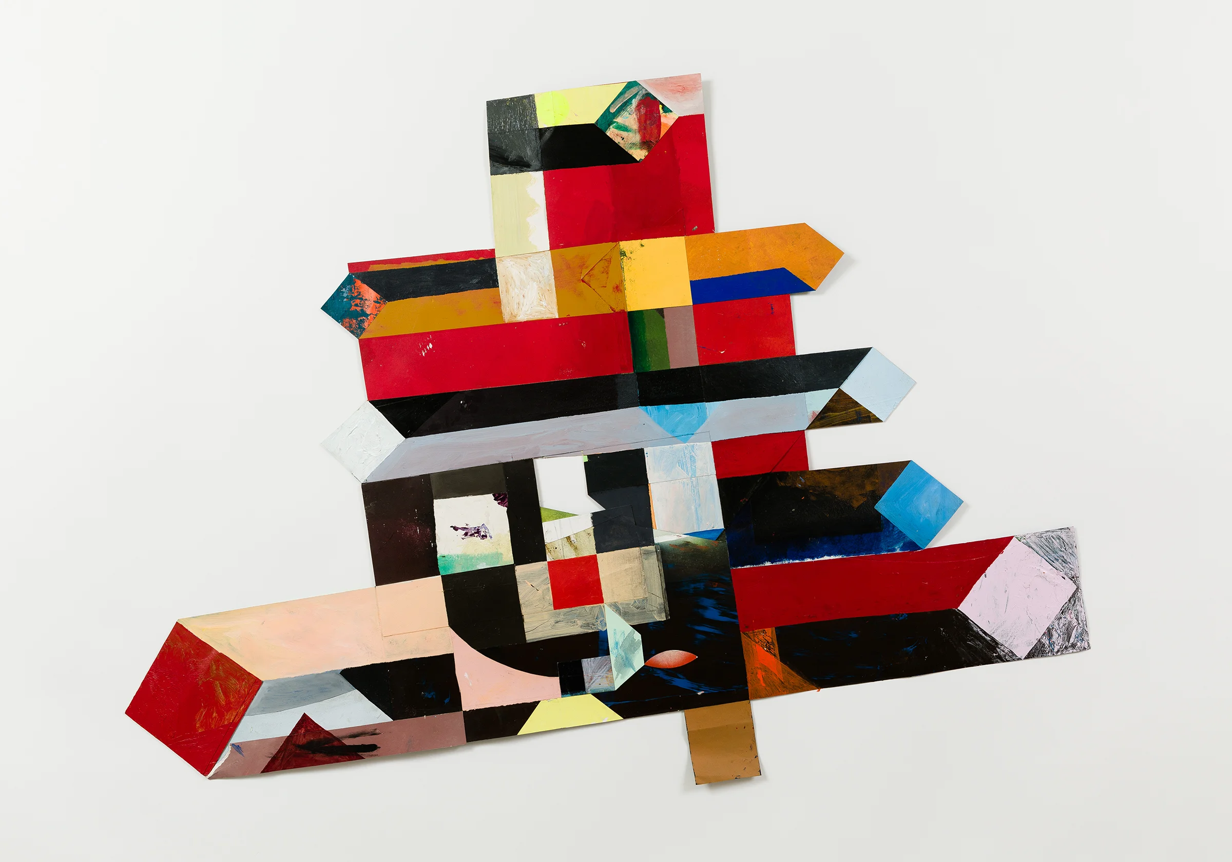   Red Stack  acrylic on cut paper 43 x 58 inches 2014 