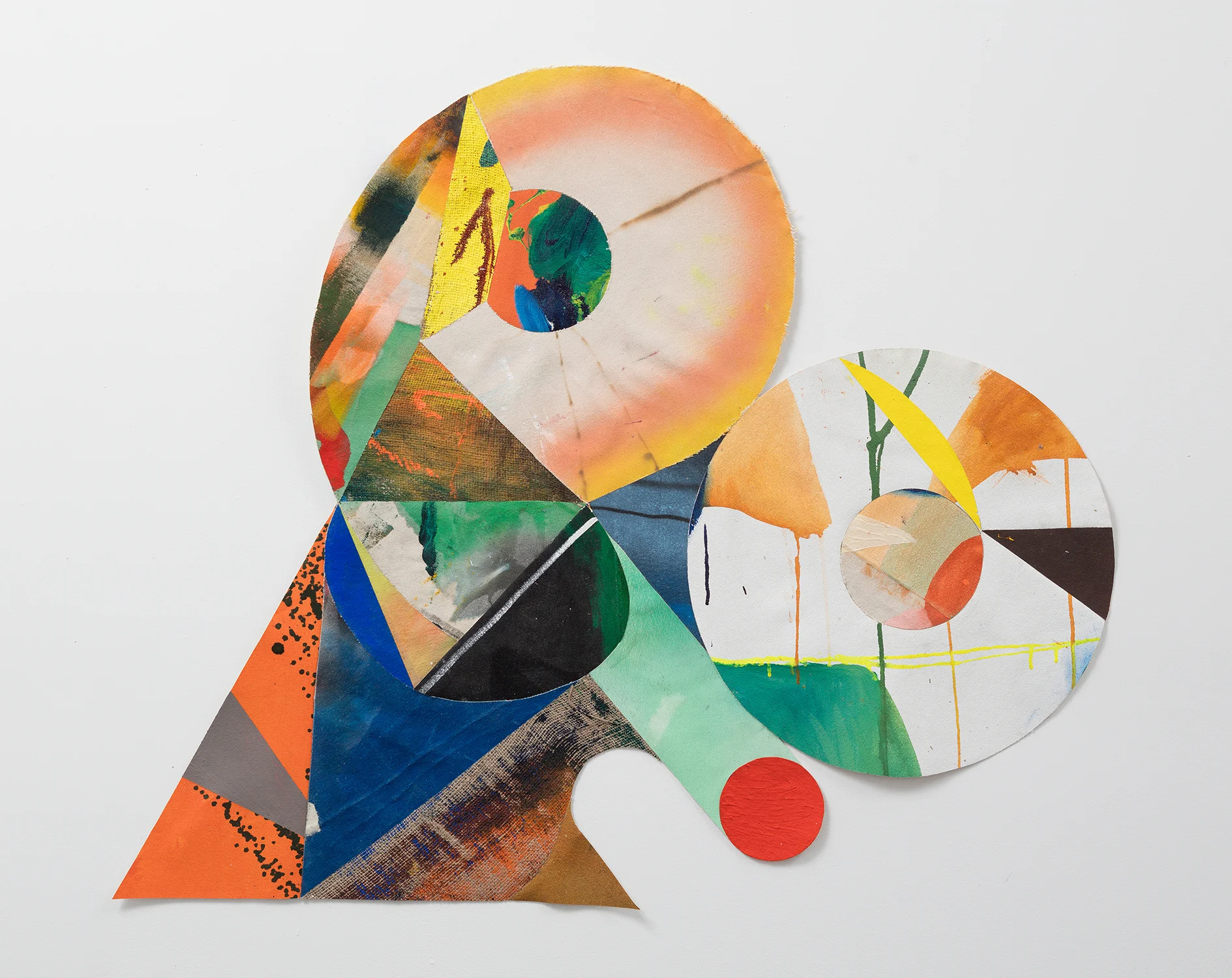   Ampersand  acrylic on canvas, jute and muslin 36 x 36 inches 2016 