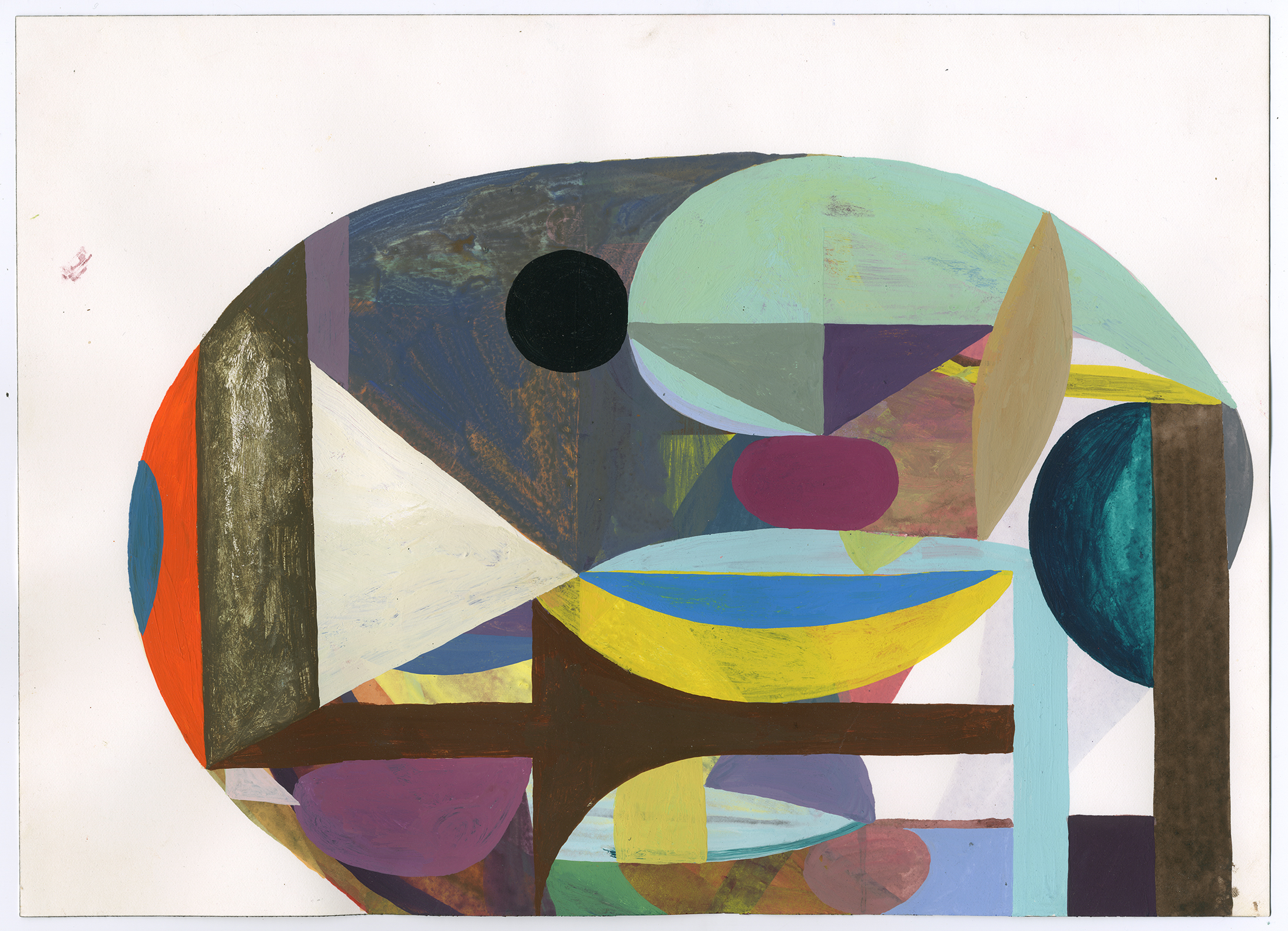   Black Dot  acryla gouache on paper 10 x 14 inches 2015 