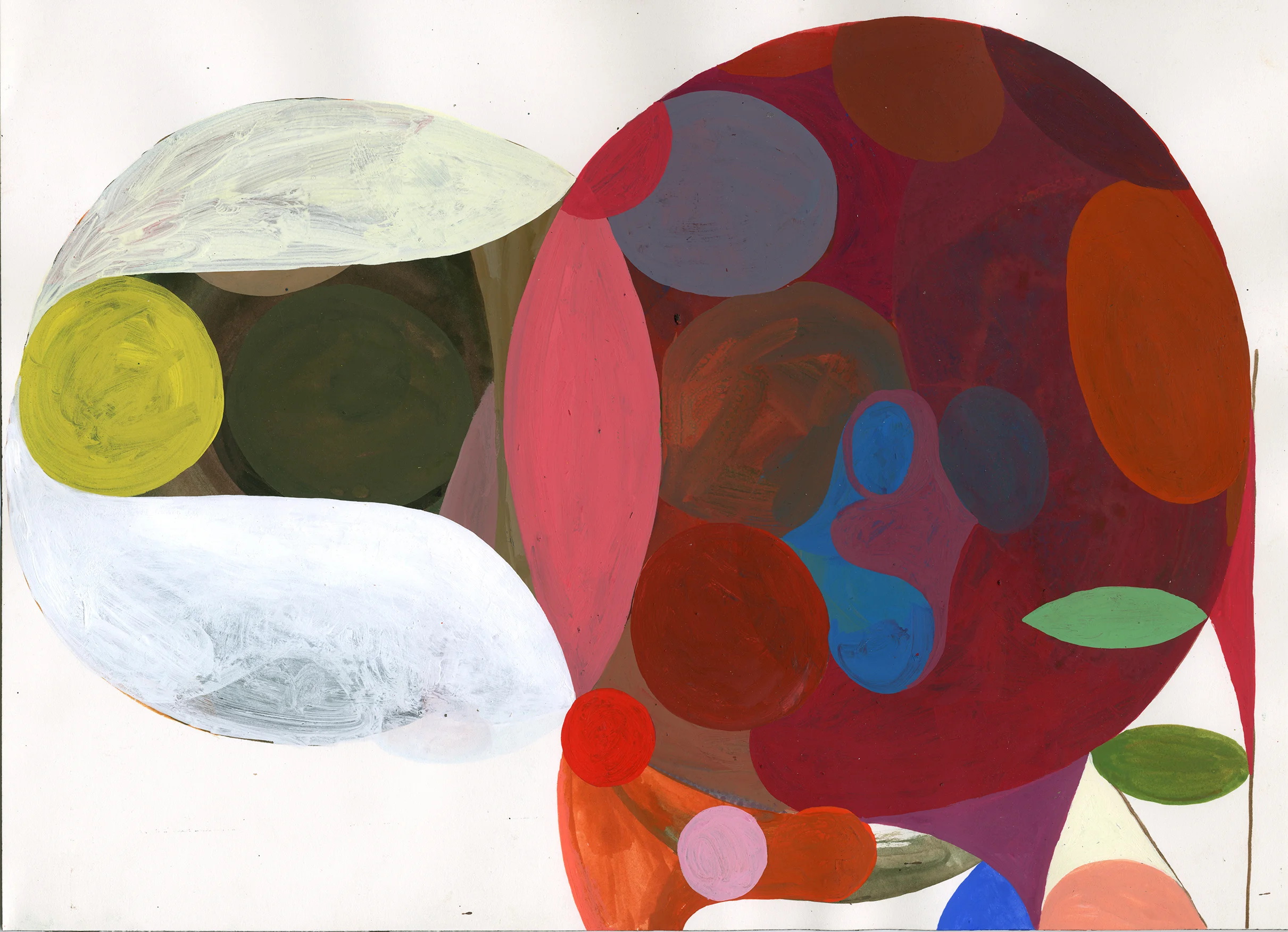   Yellow Dot  acryla gouache on paper 12 x 16 inches 2015 