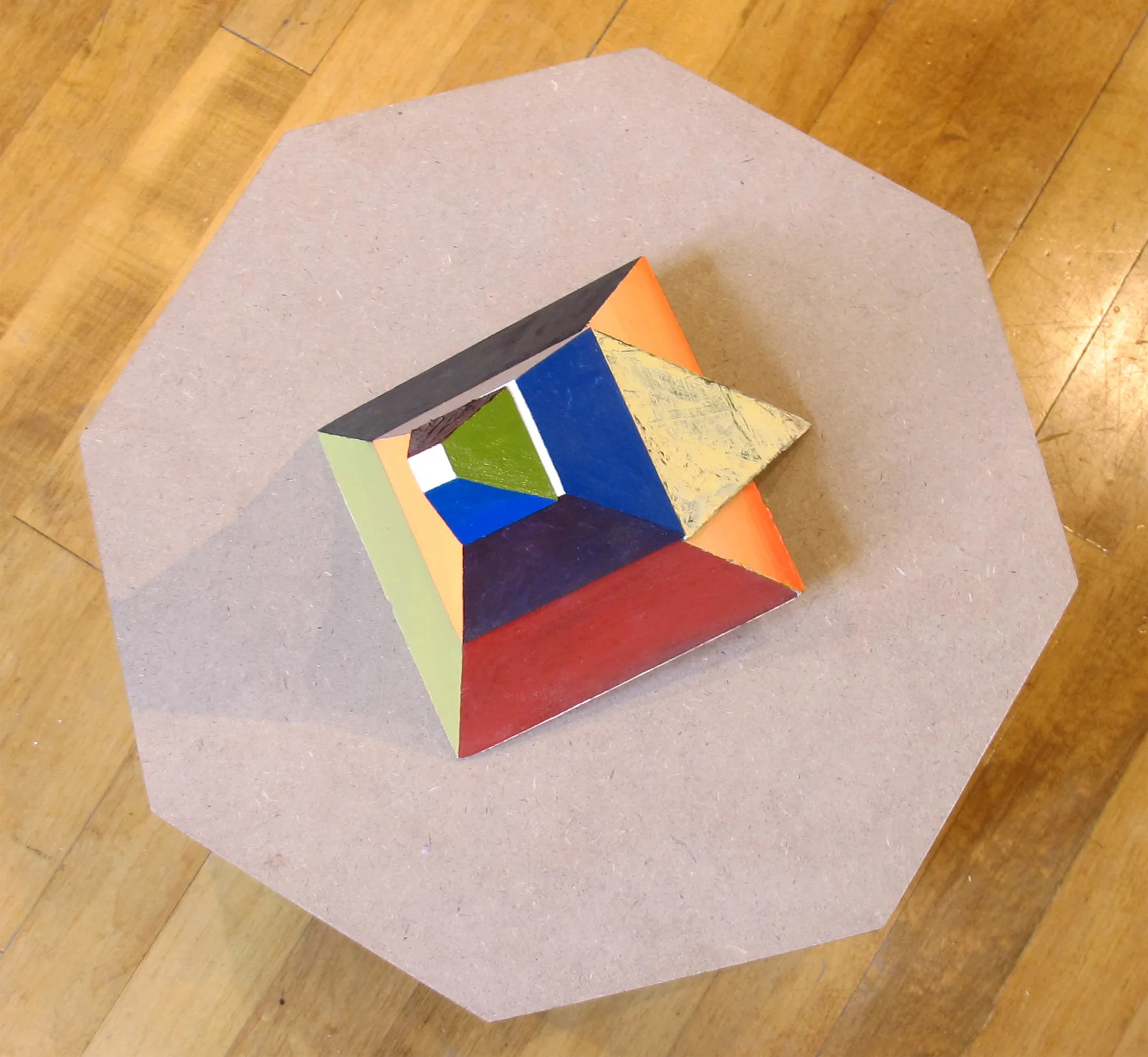   Pyramid  acrylic and wood 5" x 5.5" x 6.5" 2015 