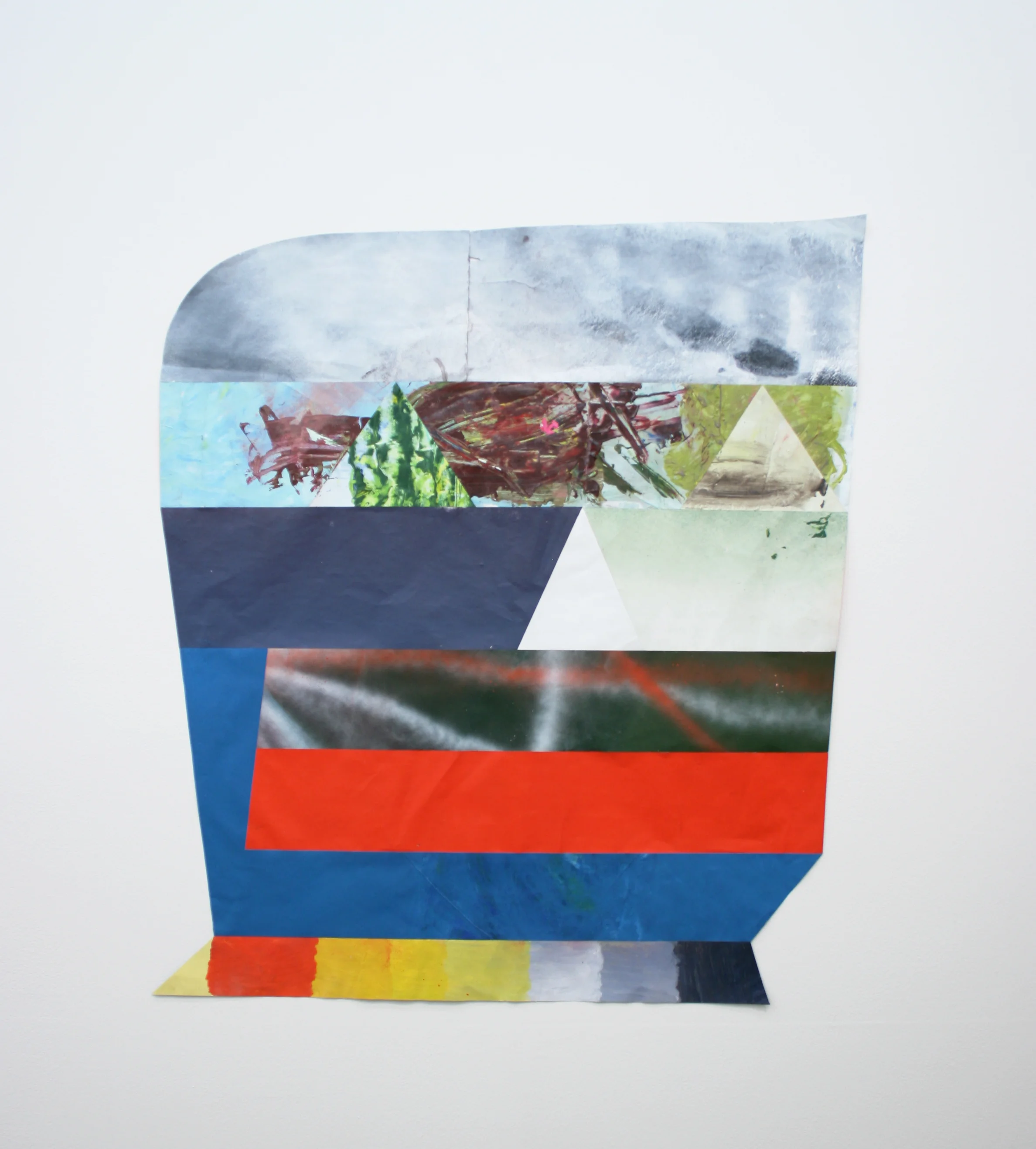   Face  acrylic on cut paper &amp; linen tape 44 x 39 inches 2013 