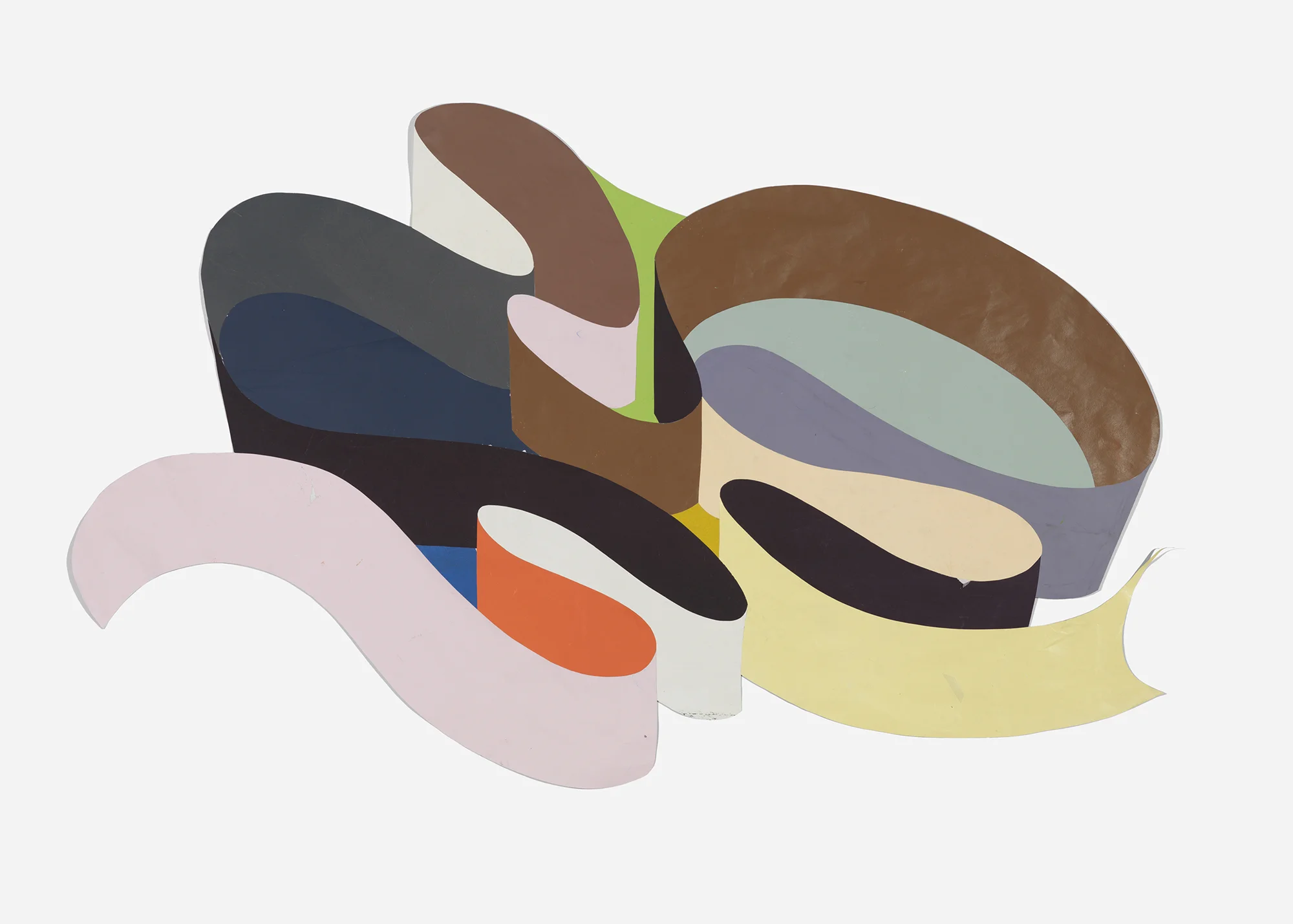   Ribbon  latex paint on cut paper &amp; linen tape 42.5 x 69.5 inches 2009 