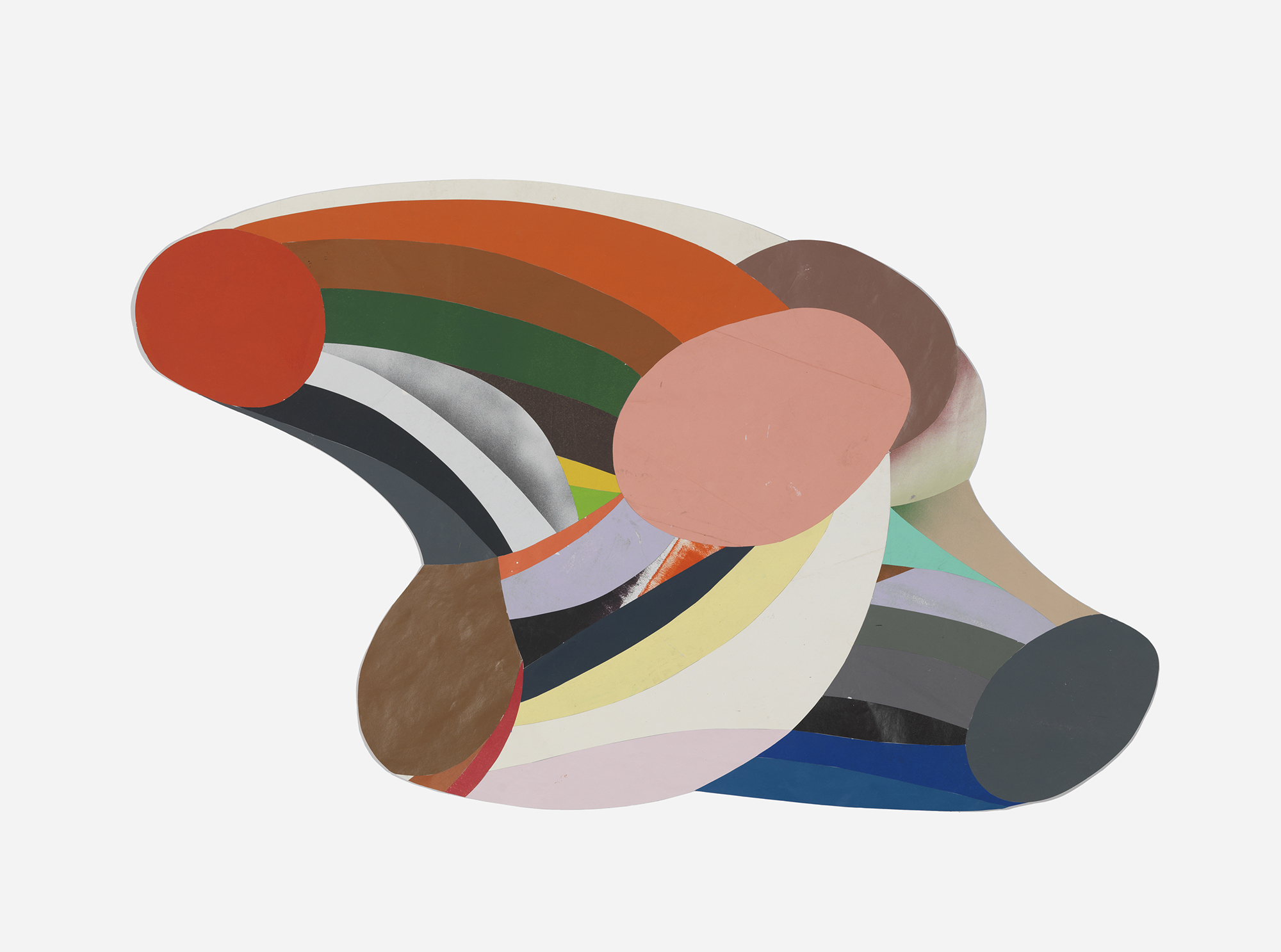   Twist  latex and spray paint on cut paper &amp; linen tape 33 x 55 inches 2009 