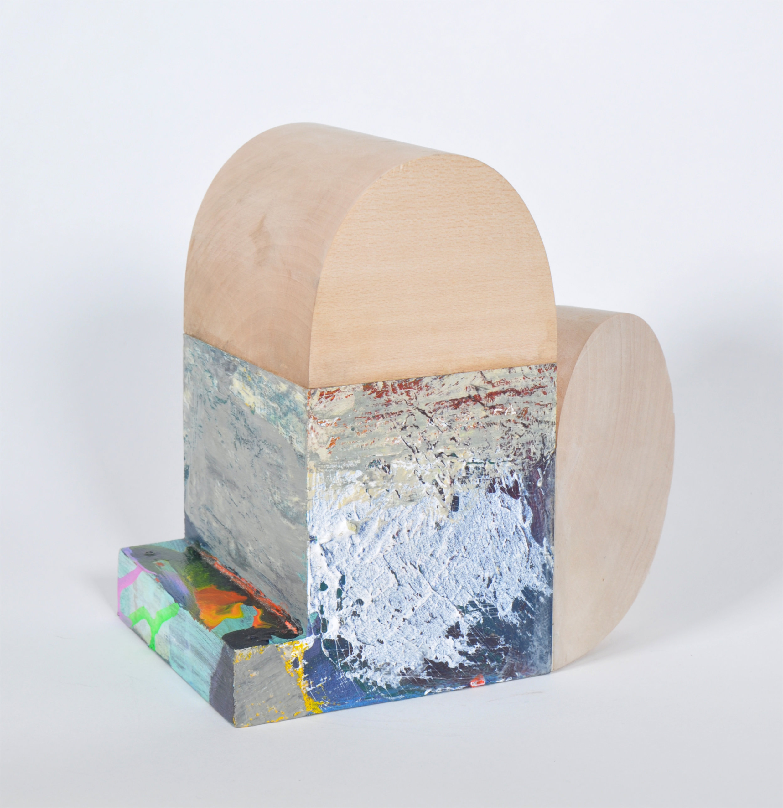   Double Bulge  acrylic and wood 6.75 x 7.5 x 4.25 inches 2015 