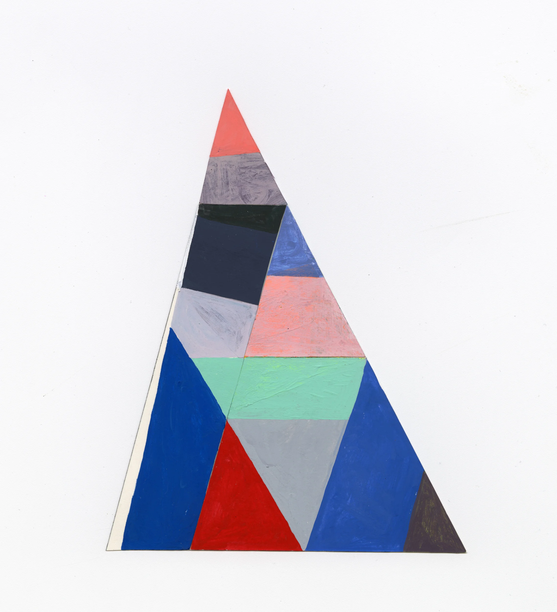   TRI 2  acryla goauche on cut paper, linen tape 7.5 x 6 inches 2012 