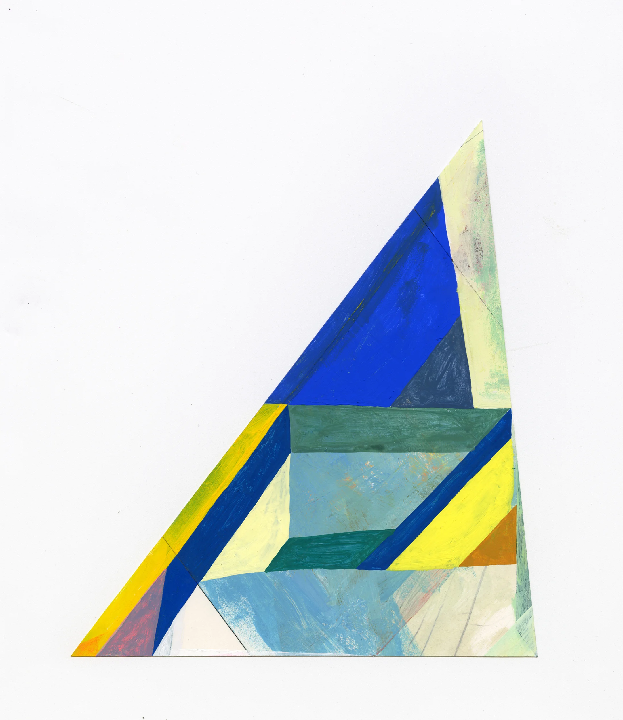   TRI 3  acryla gouache on Arches paper, linen tape 9.5 x 8.25 inches 2012 