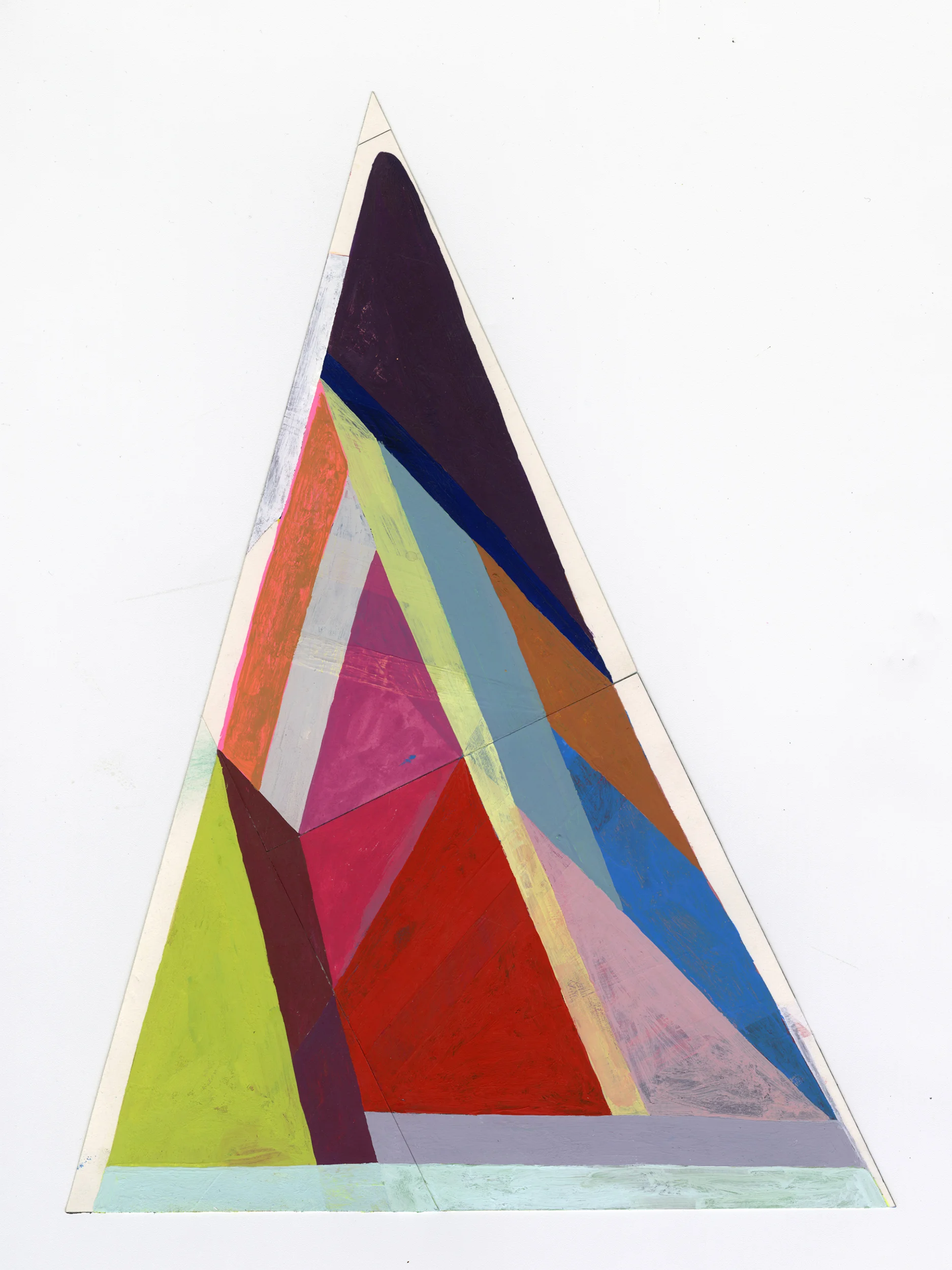   TRI 4  acryla gouache on Arches paper, linen tape 13.5 x 10 2012 