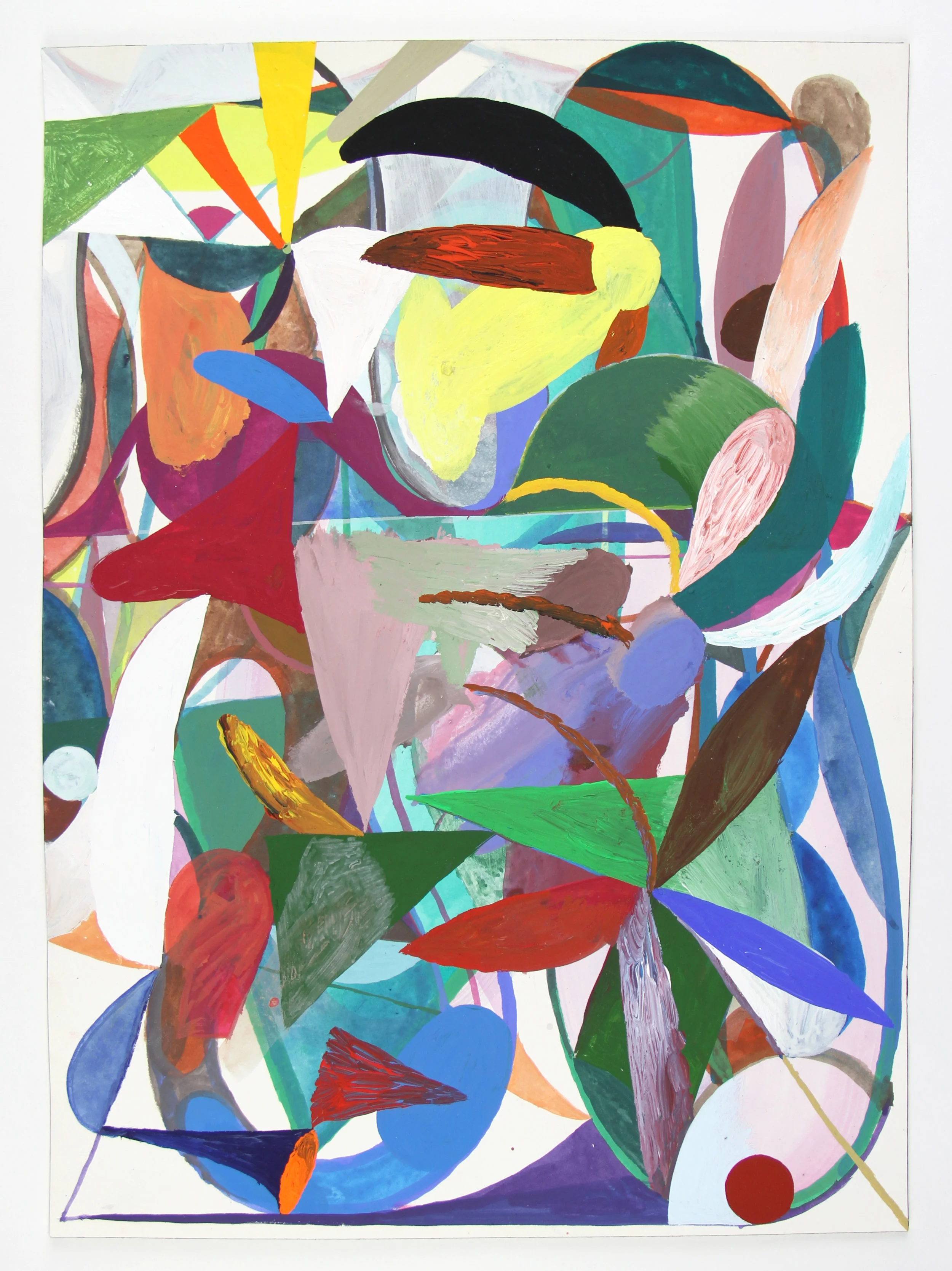   Yellow Propeller  gouache on paper 14 x 10 inches 2017 