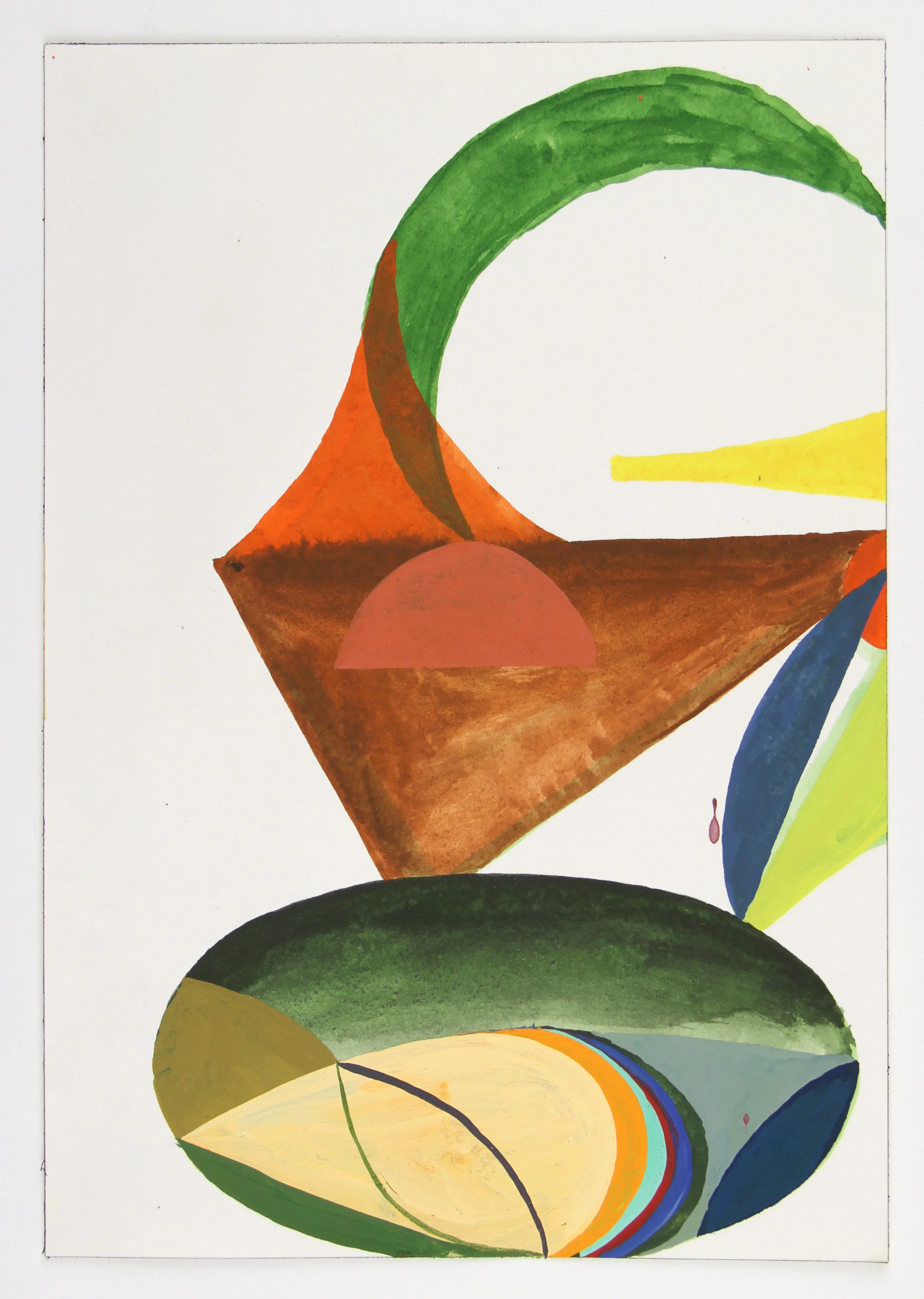   Green Moon  gouache on paper 10 x 7 inches 2017 