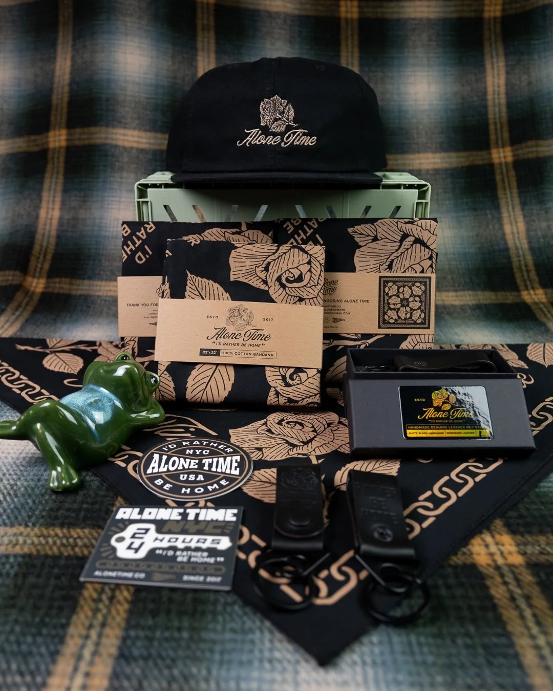 I&rsquo;D RATHER BE HOME. LFG 🔗
⠀
Hats: @classyscreens 
Bandanas: @pinebrand 
Leather Key Straps: @wracklineleatherware 
Stickers: @stickerapp 
Packaging: @greenerprinter 
Labels: @maker.nyc 
Frog: Vibes