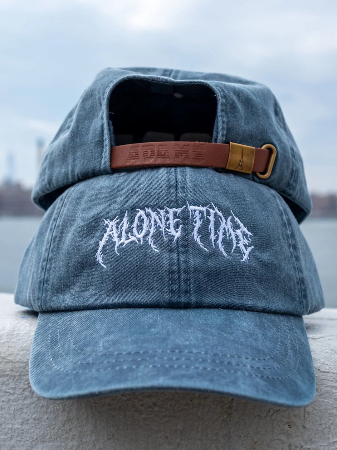 Alone Time "Metal Logo" - Dad Hat (Navy)