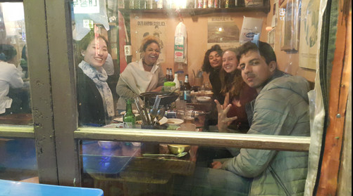 Interns enjoying a Friday night