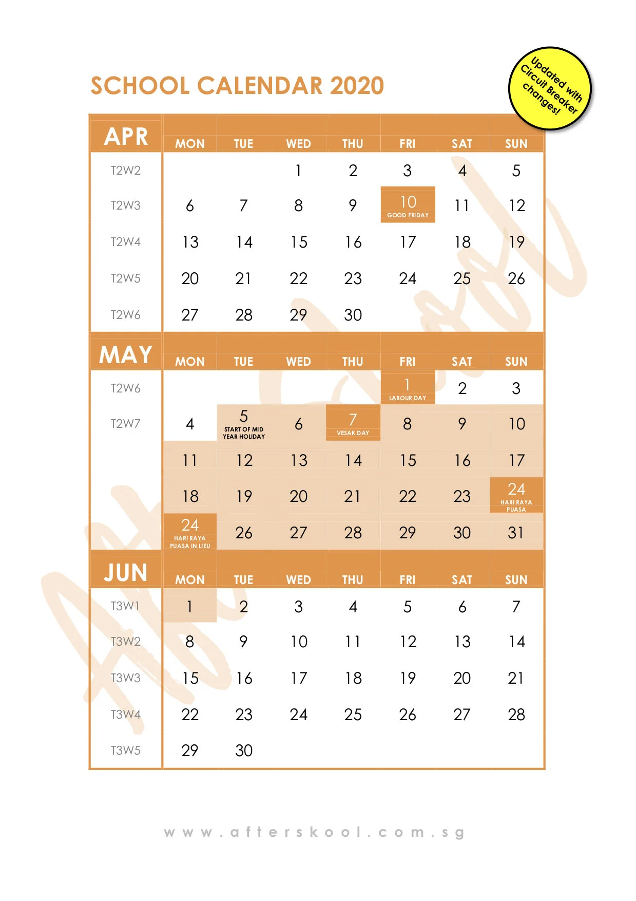 Free Printable Calendar (with new school term dates!)