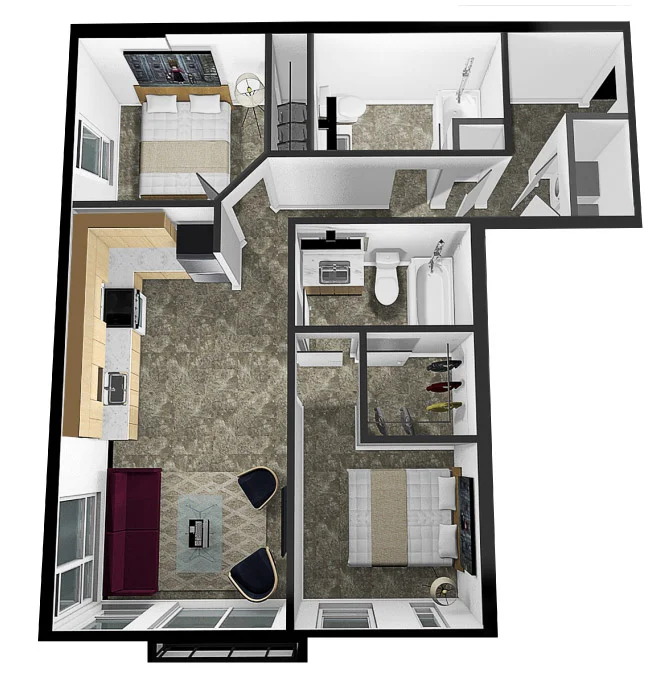 Two Bedroom Two Bath Apartment in Seattle — Burke + Union Apartments