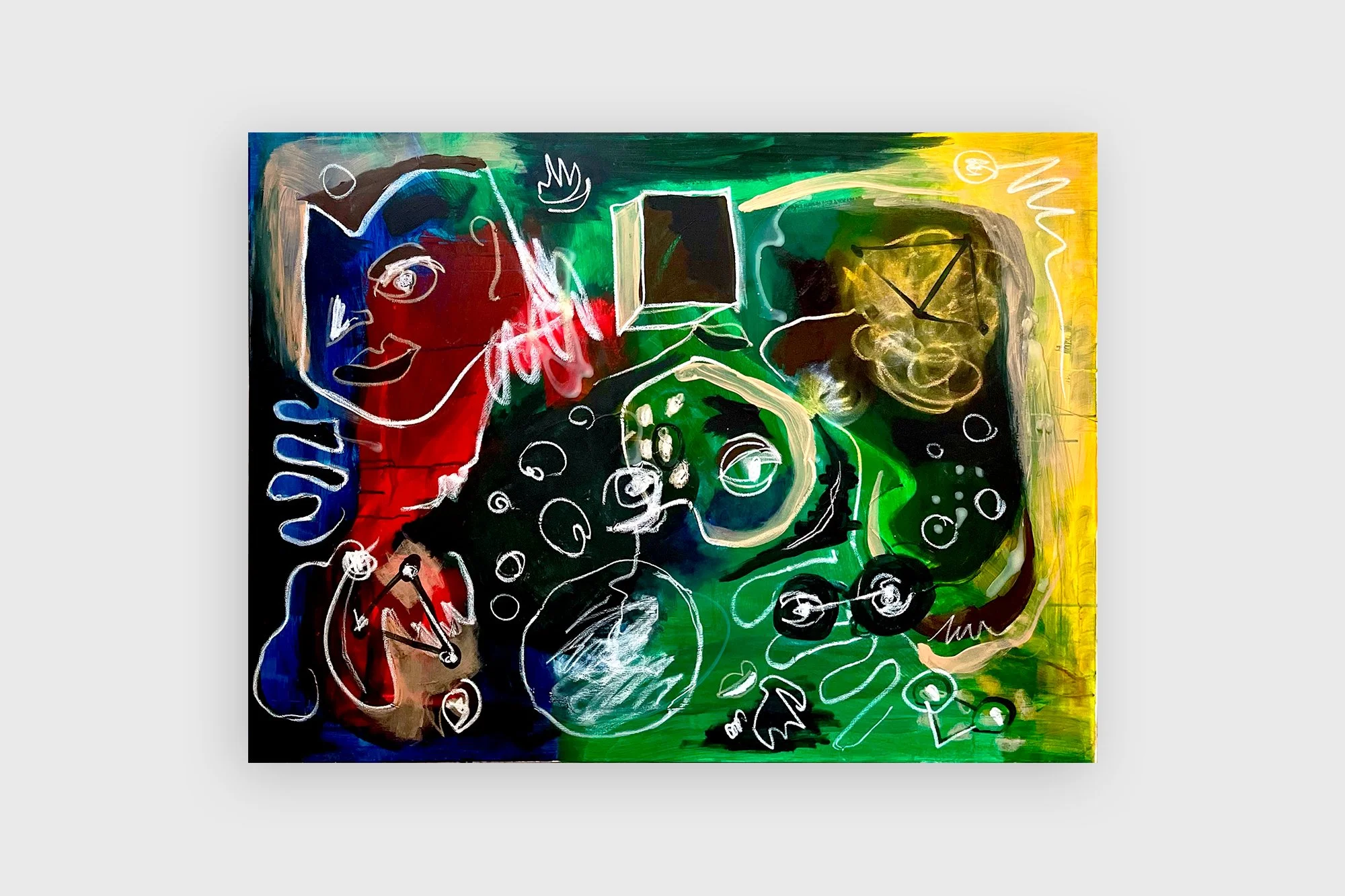 Painting no. 7, acrylic and oil pastel on canvas, 116 x 89 cm, details available upon request.