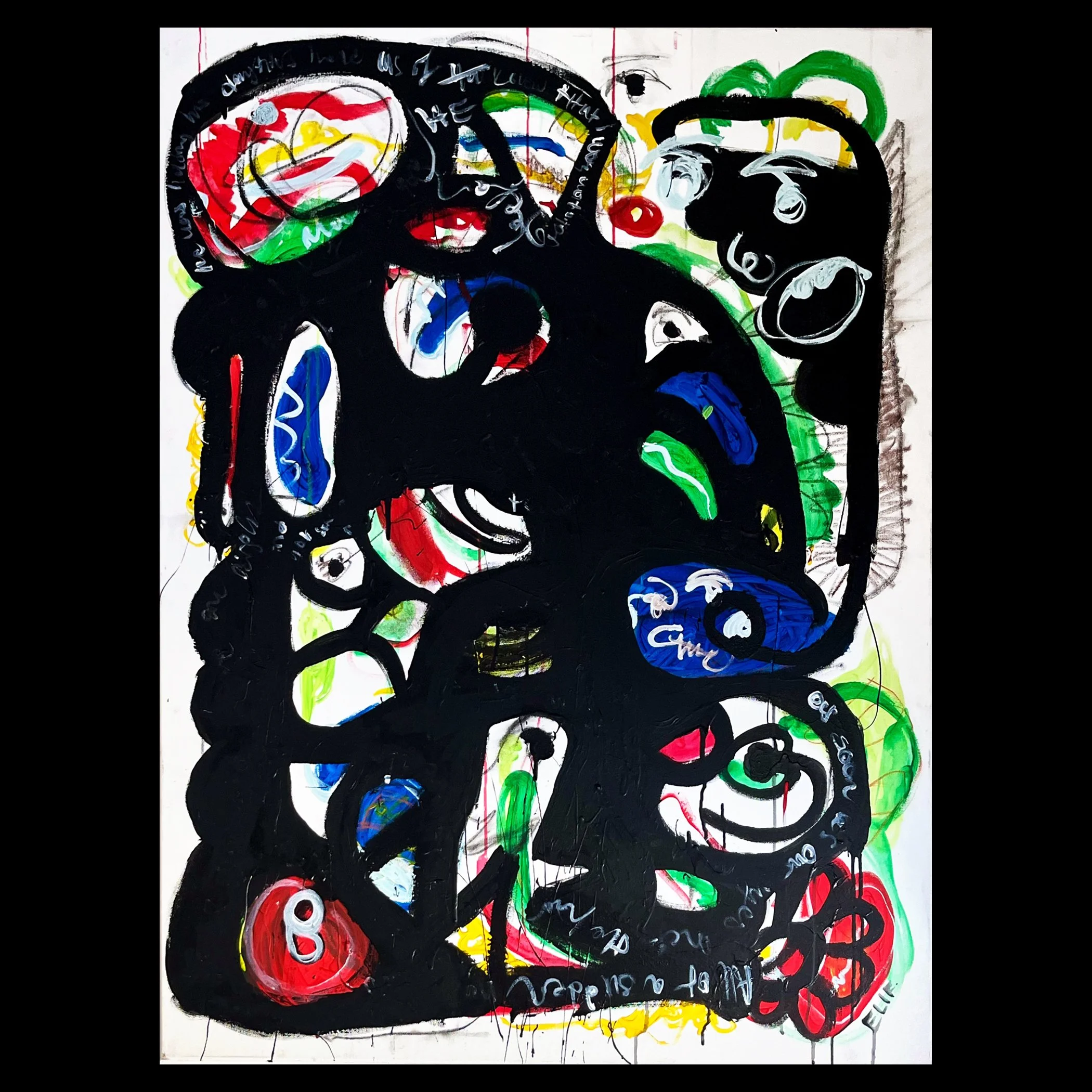 Painting no. 3, acrylic and oil pastel on canvas, 89 x 116 cm