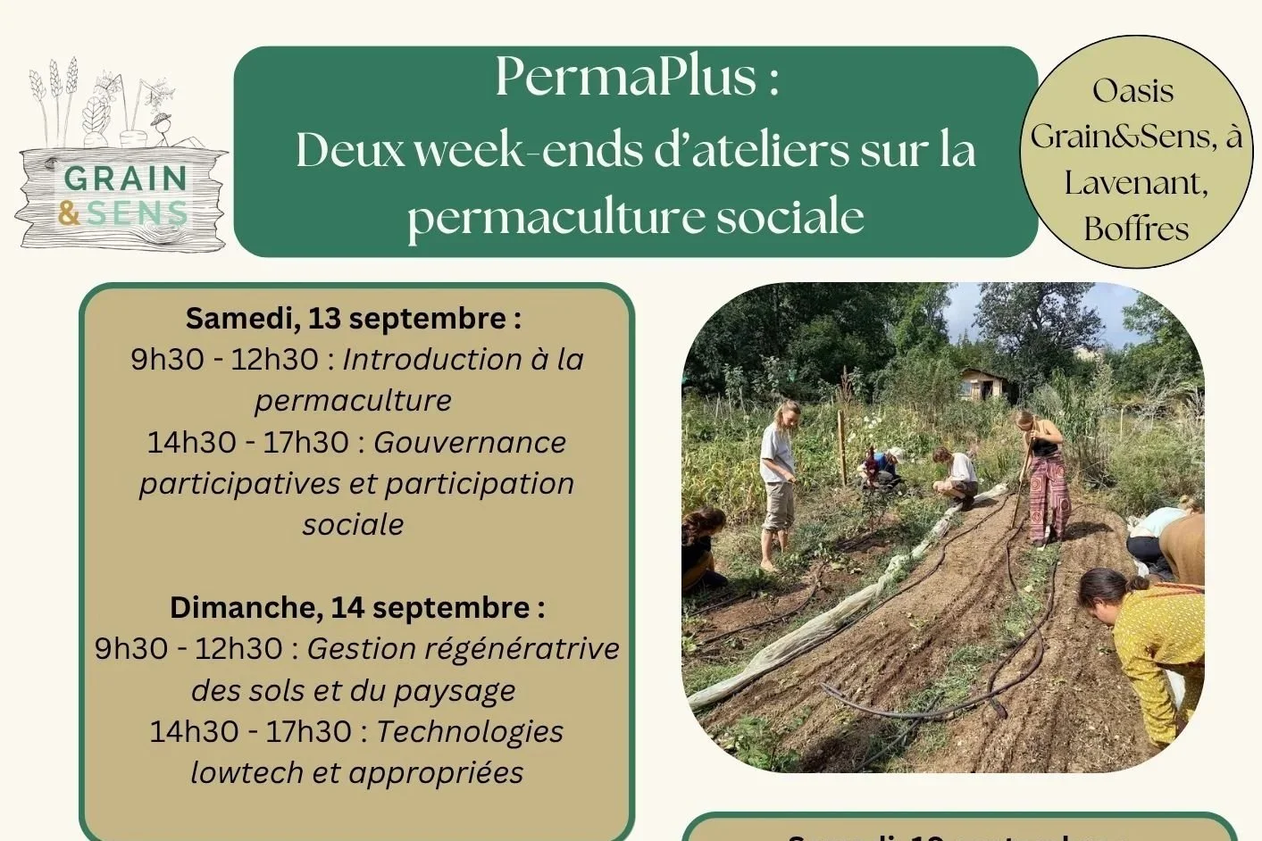 PermaPlus - Week-end d'ateliers Permaculture pour les jeunes (gratuits!) (copie)