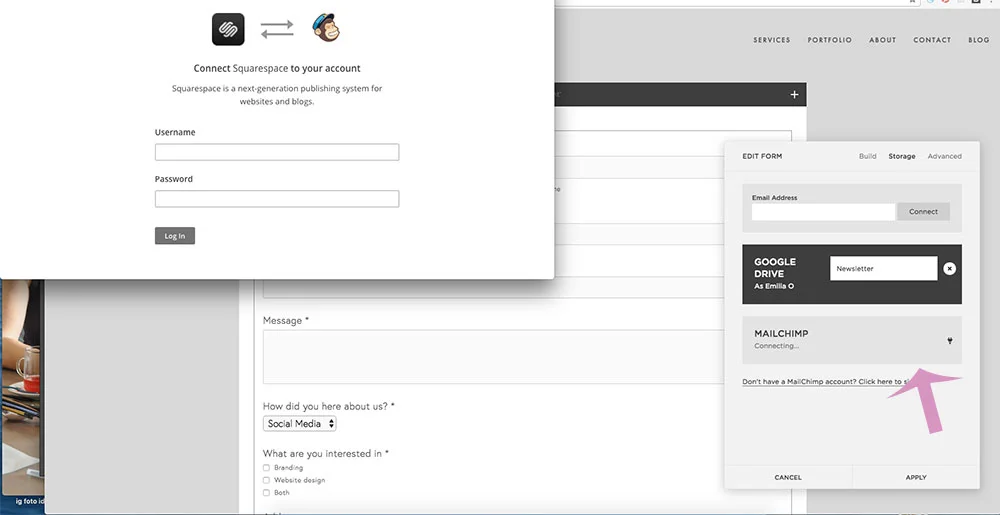 How to set  up a form on Squarespace | MNFL Design