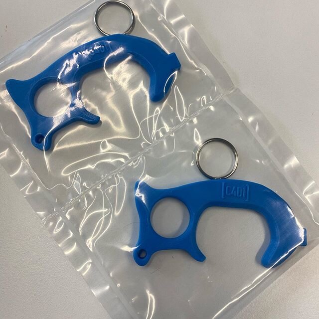 3D printed Door Grabbers ... fresh off the printer and ready to distribute to C4DI members as they return to work! #3dprintingindustry #3dprintingcommunity 
#ppe #protect #work #design #3dprinting