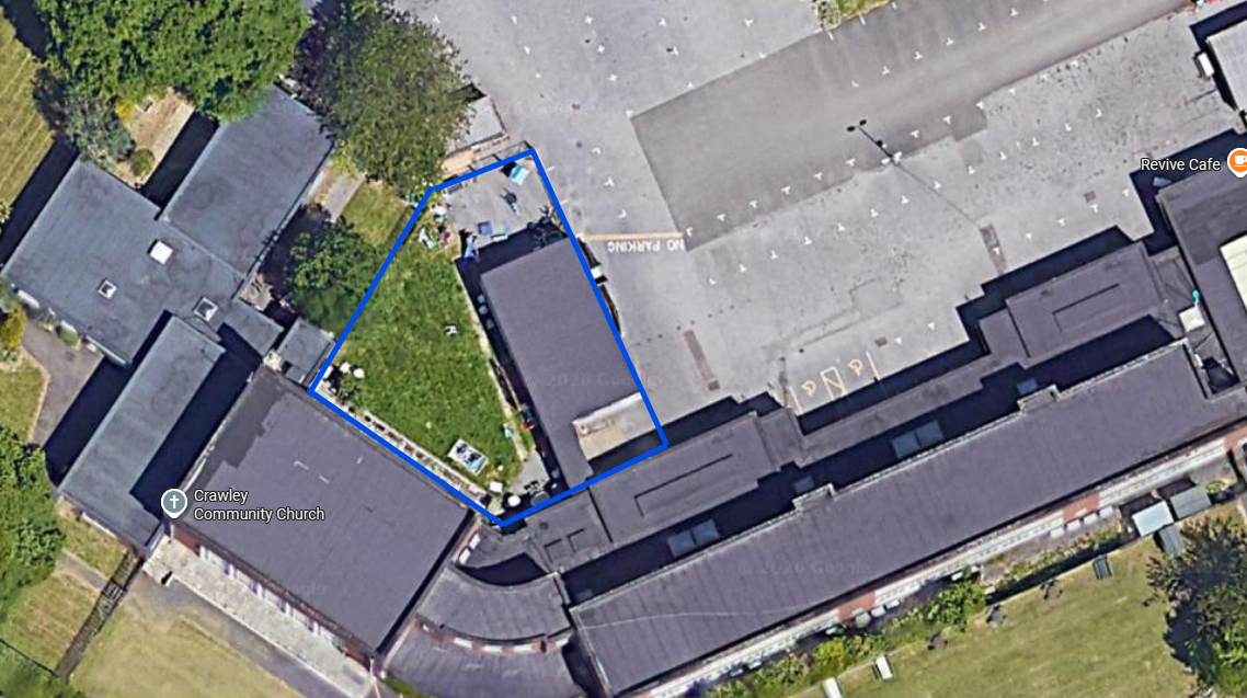 Area to be developed (marked in blue)