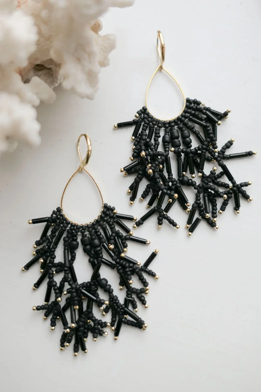 El Nino - Black Statement Earrings by Nikkotakko