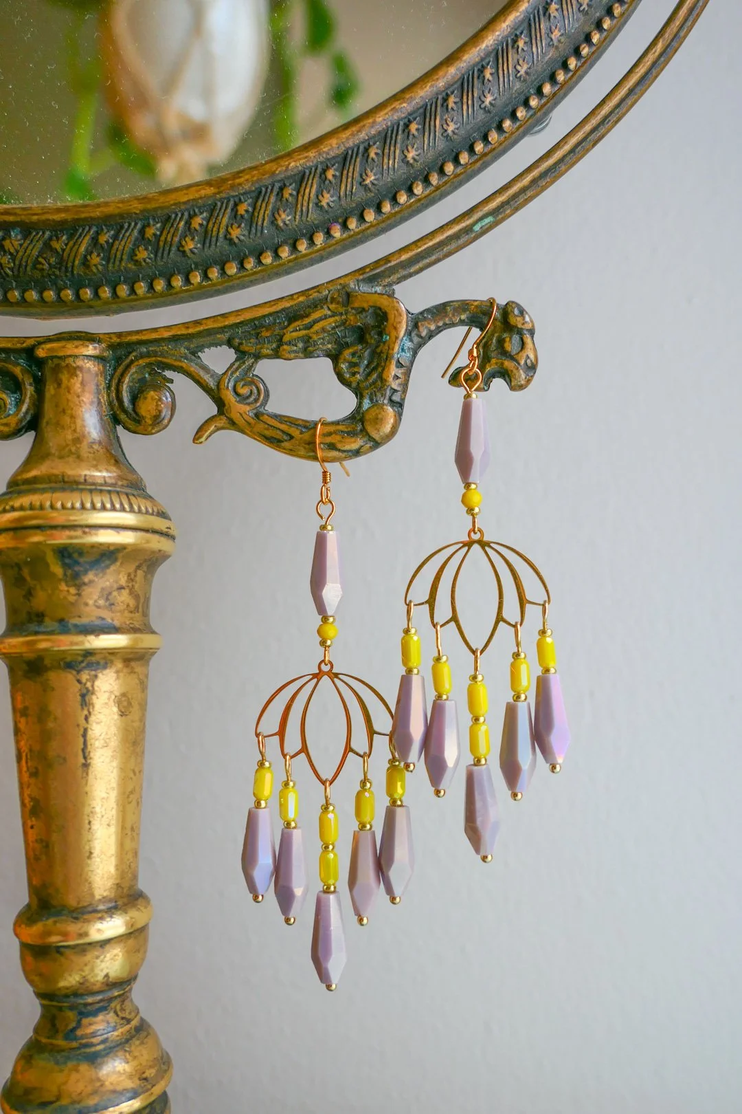 Lotus Glass Bead Earrings