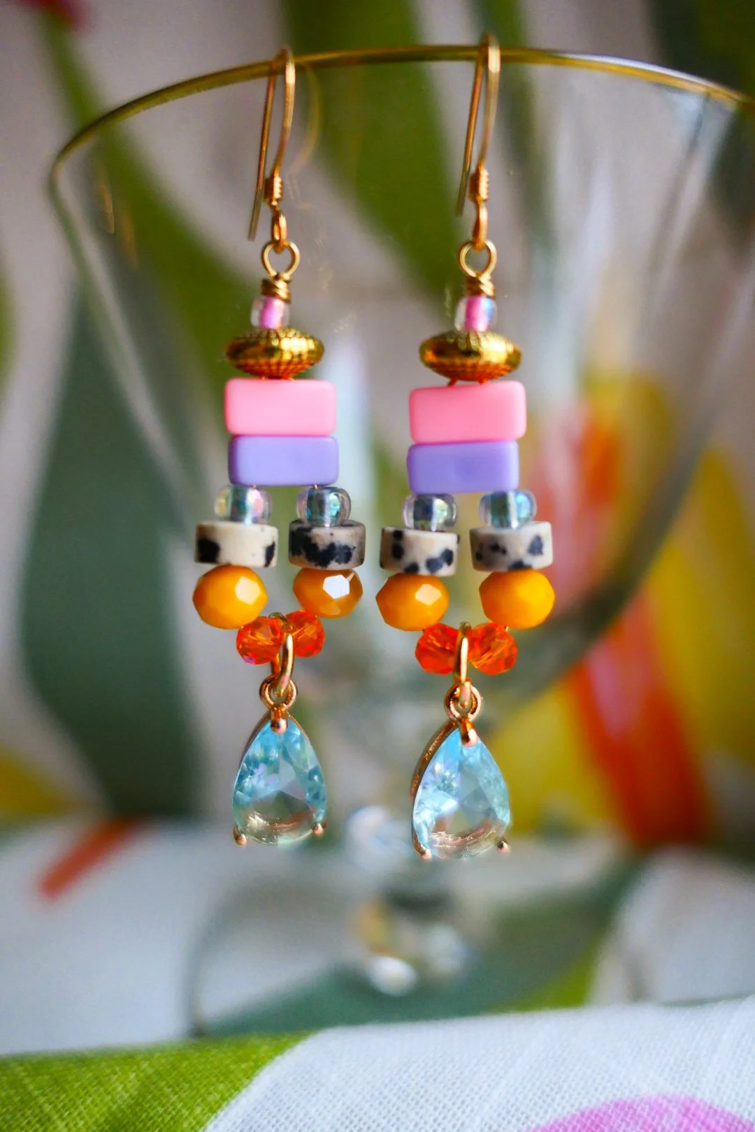 Marshmallow Puzzle Handcrafted statement Earrings