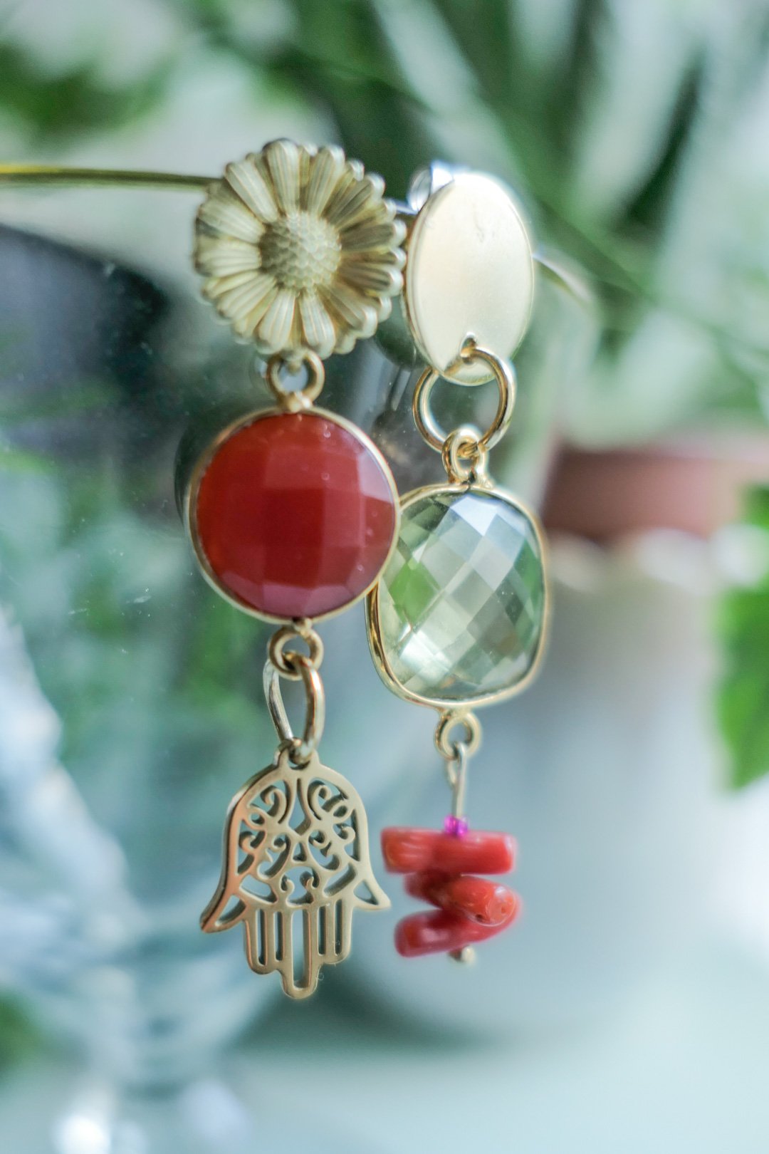 Red Coral Earrings