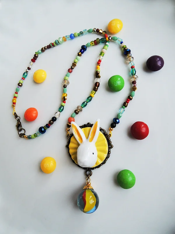 The White Rabbit Necklace (multi color)