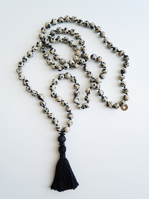 Nikkotakko Jewelry — Dalmatian Jasper Mala Beads/ 108 Beads