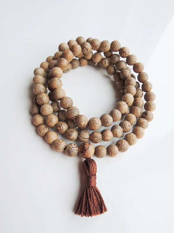 Rosewood Wrap Bracelet with Brown Tassel