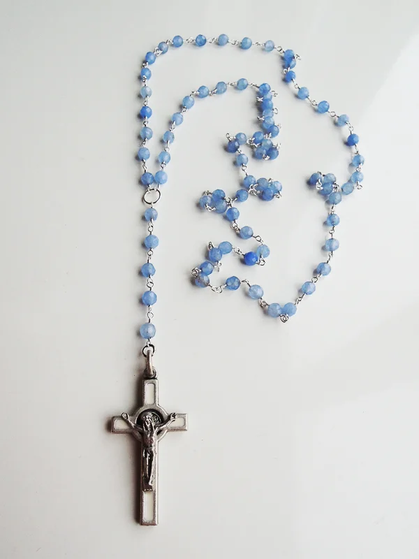 Crucifix with Jade Rosary Chain