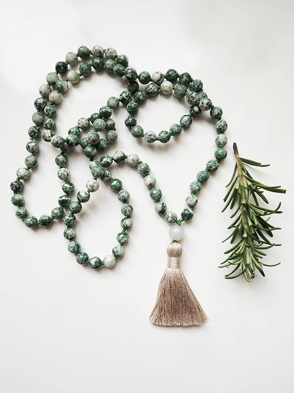 Moss Agate Mala | 108 Beads