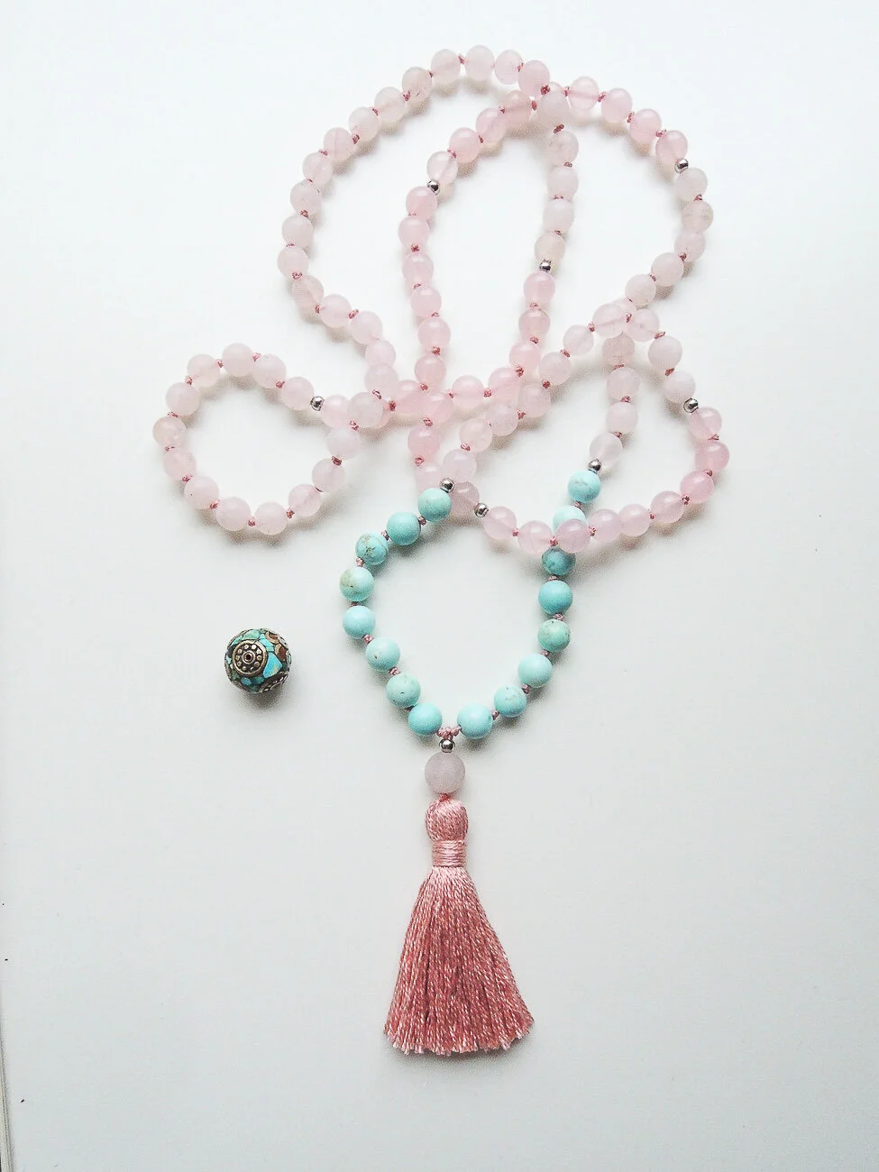 Rose Quartz and Turquoise Mala | 108 Beads