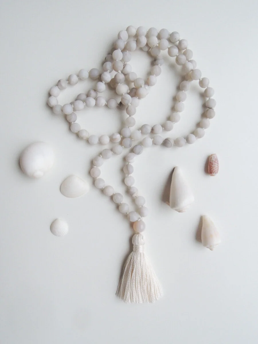 White Agate Mala | 108 Beads