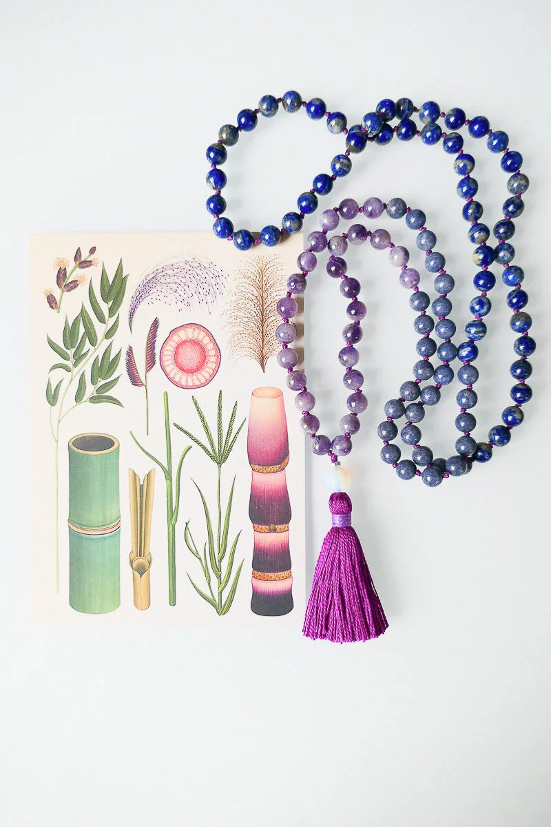 amethyst mala necklace