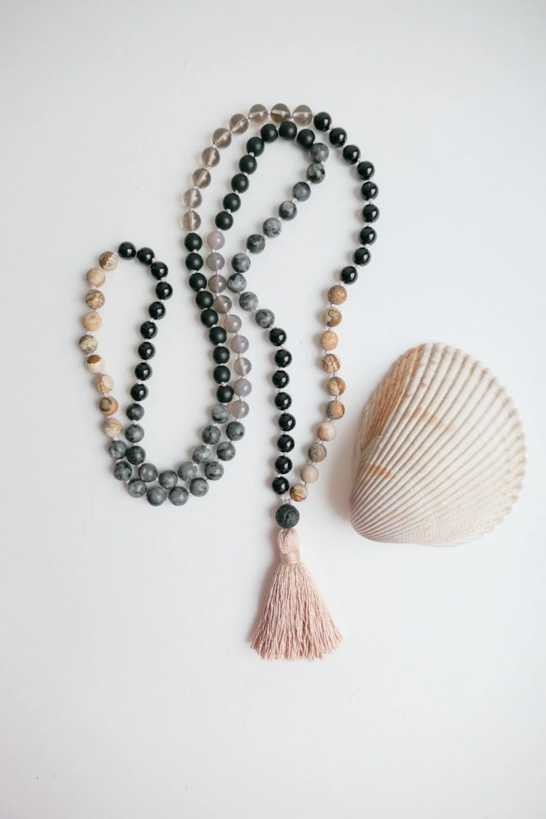 Vitality Mala 108 Labradorite, Agate and Jasper Gemstone Beads
