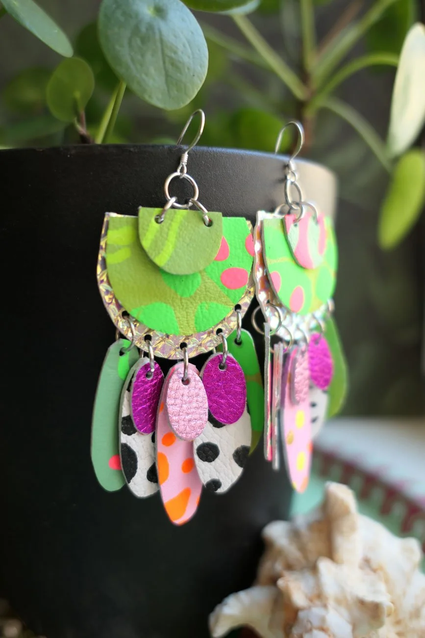 Dotted Flamingo Earrings | Paradise Collection by Nikkotakko