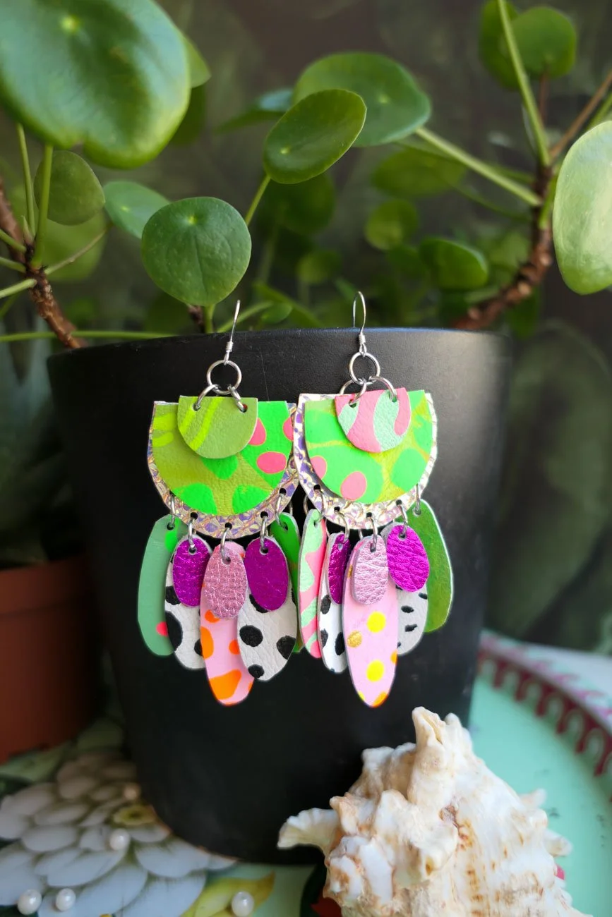 Dotted Flamingo Earrings | Paradise Collection by Nikkotakko