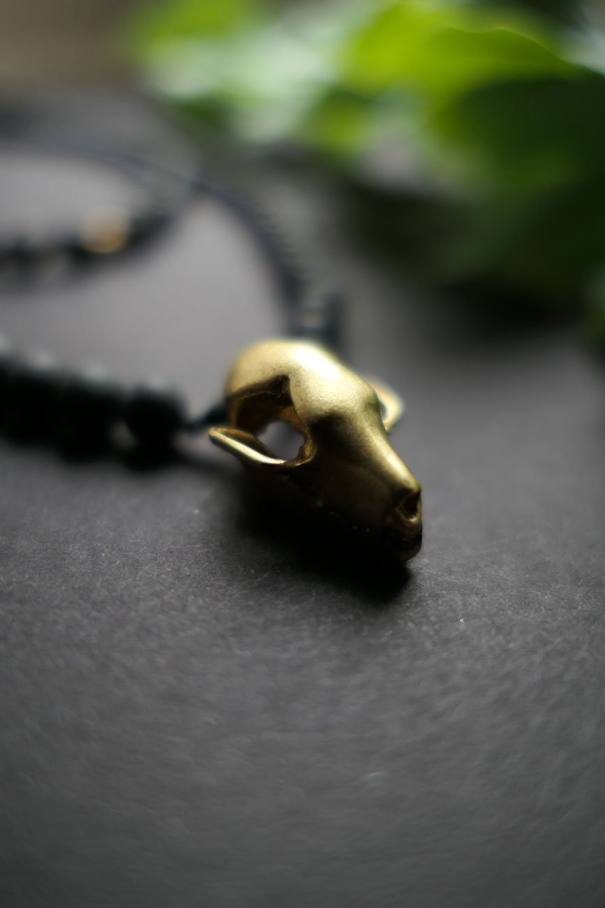 Fruit Bat - Black Agate Gemstone Necklace