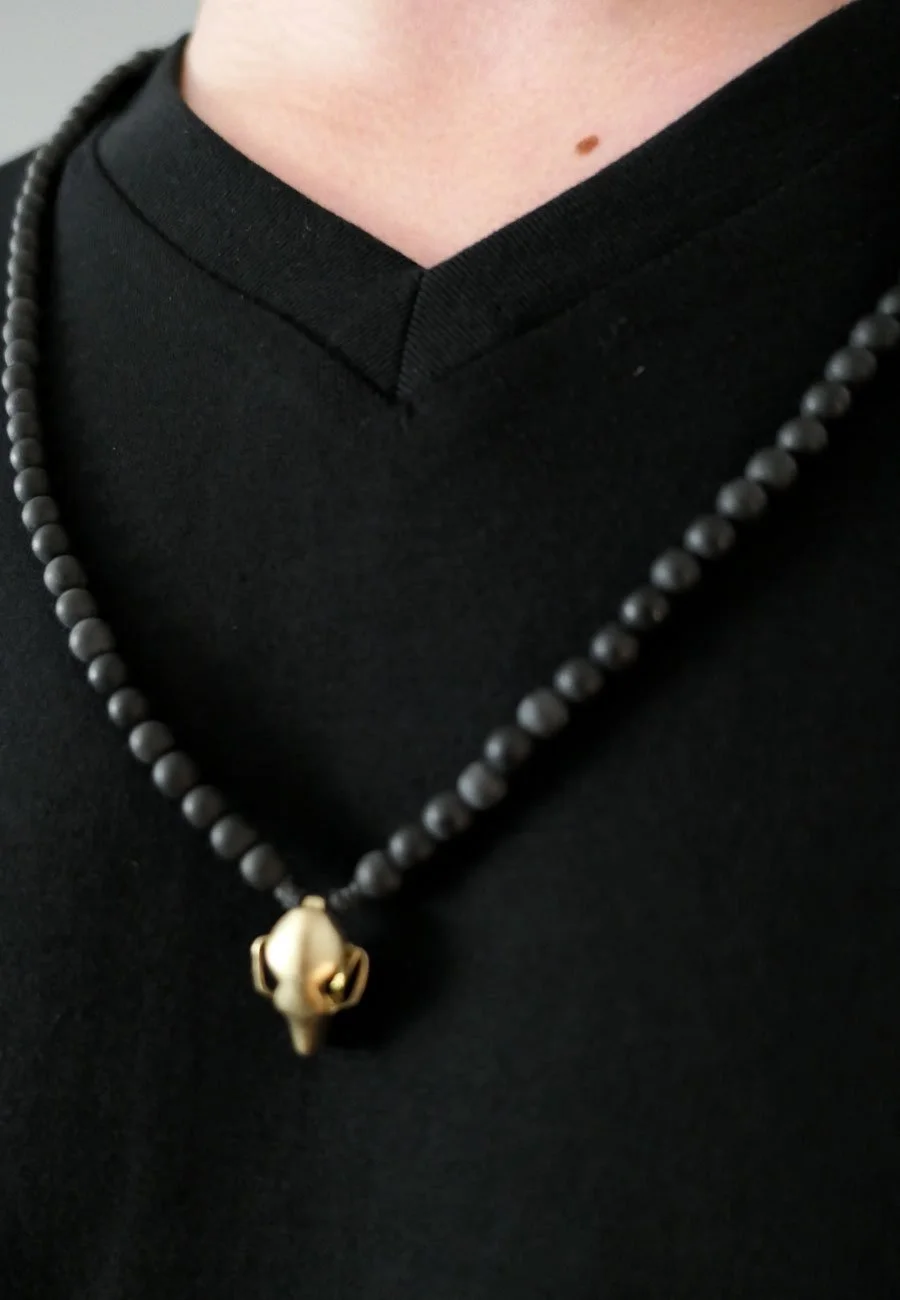 Fruit Bat - Black Agate Gemstone Necklace