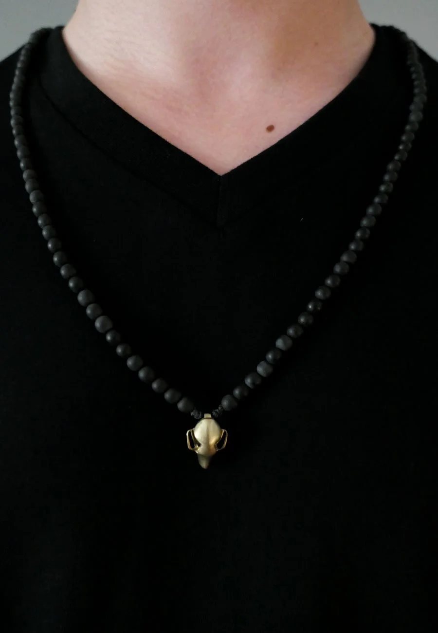 Fruit Bat - Black Agate Gemstone Necklace