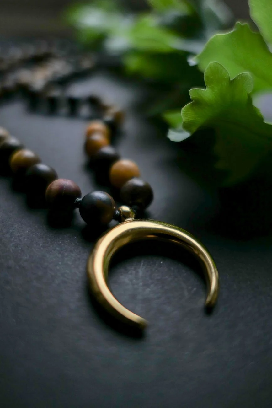 Tiger Moon - Tiger Eye Gemstone Necklace