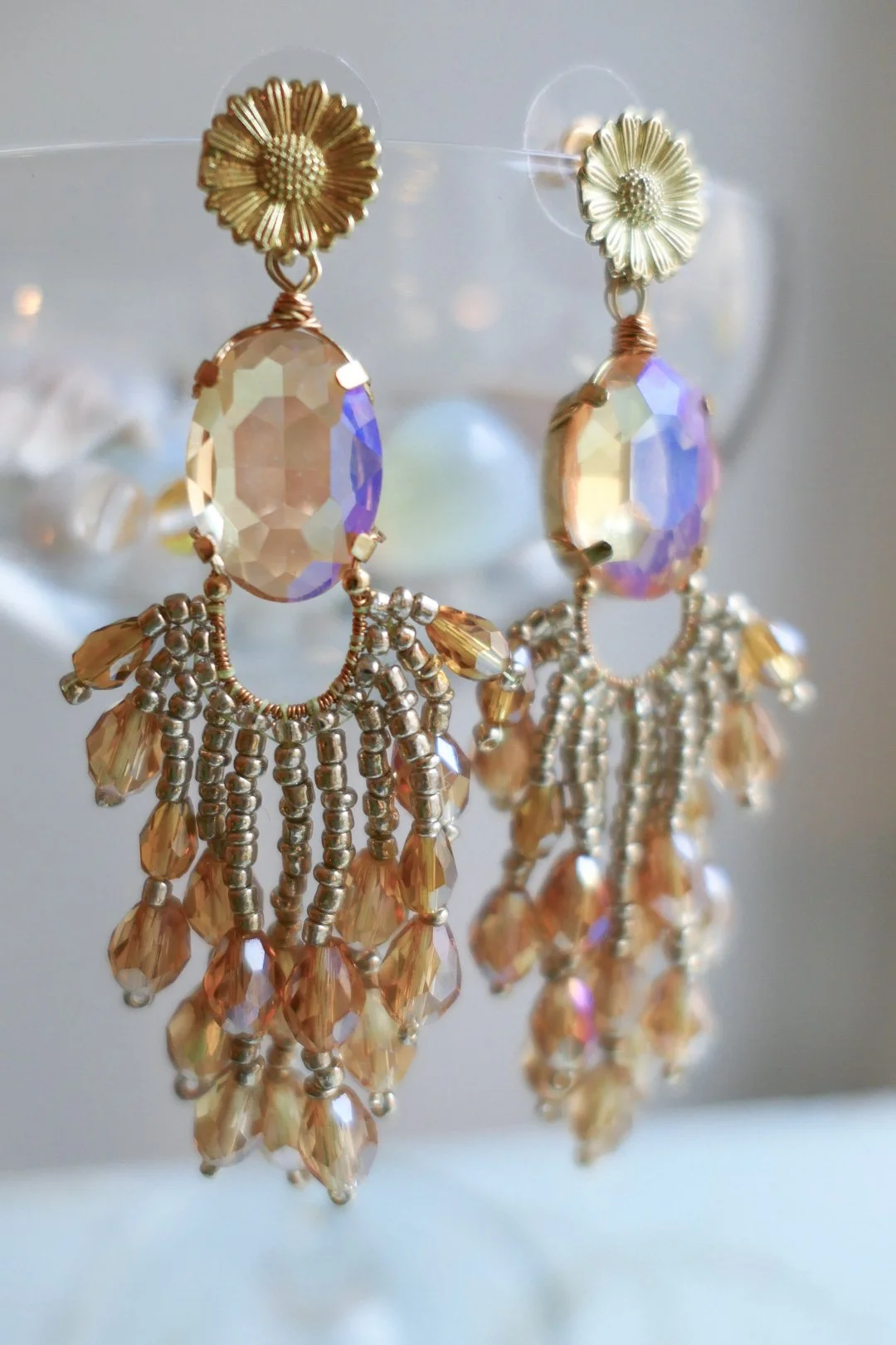 Christmas Night Glass Bead Earrings