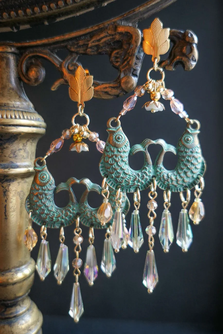 Fontana Di Trevi Glass Bead Statement Earrings