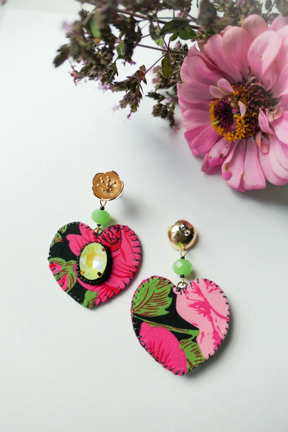 Silk Rose Earrings